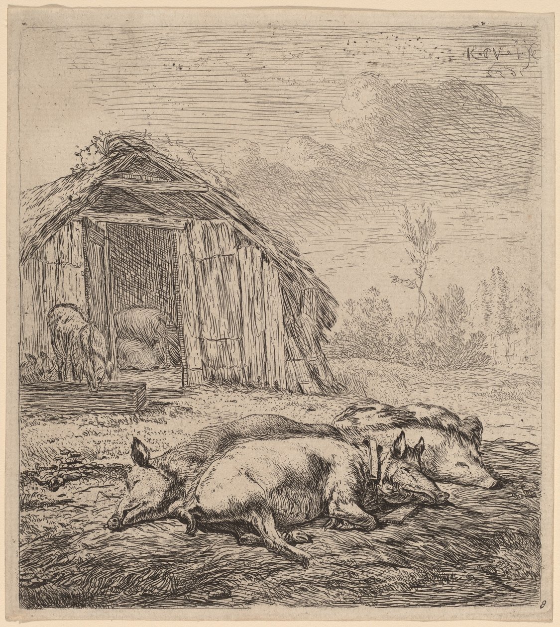 Tres cerdos de Karel Dujardin