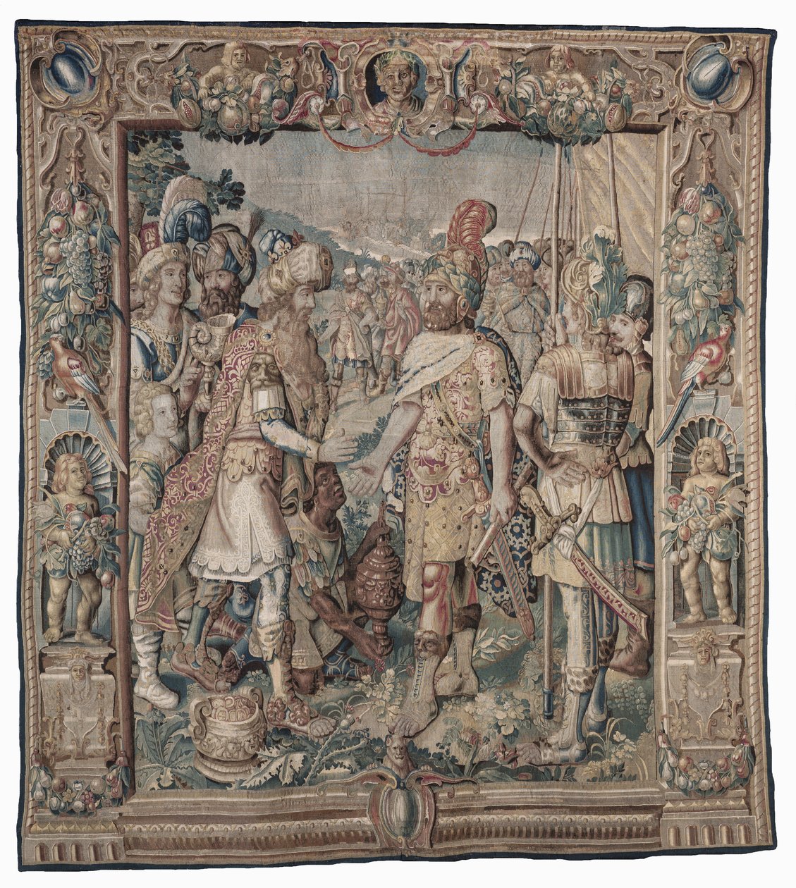 Antonio obtiene la única victoria romana sobre los partos; tapiz de Karel van II Mander