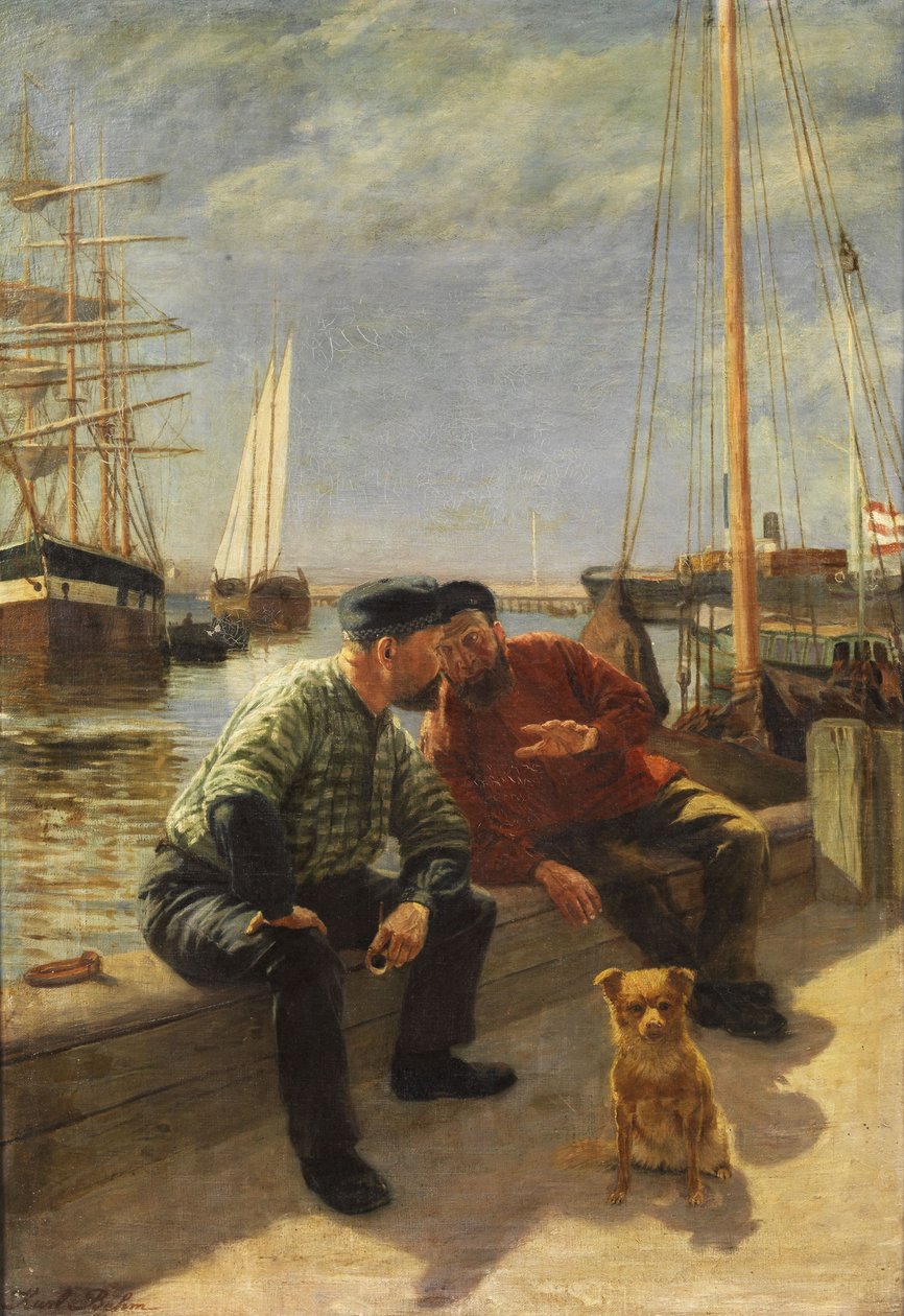Dos pescadores en el muelle de Karl Behm