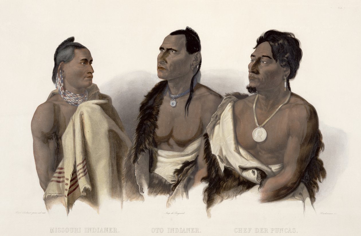 Un Indio de Missouri, un Indio Oto y el Jefe de los Puncas, lámina 7 de 