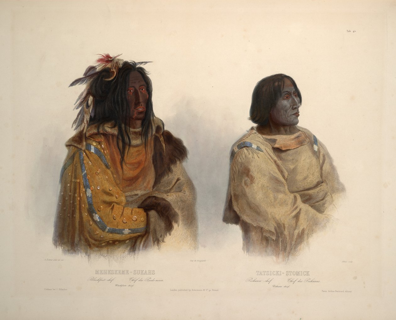 Jefe Blackfoot y jefe Peikann de Karl Bodmer