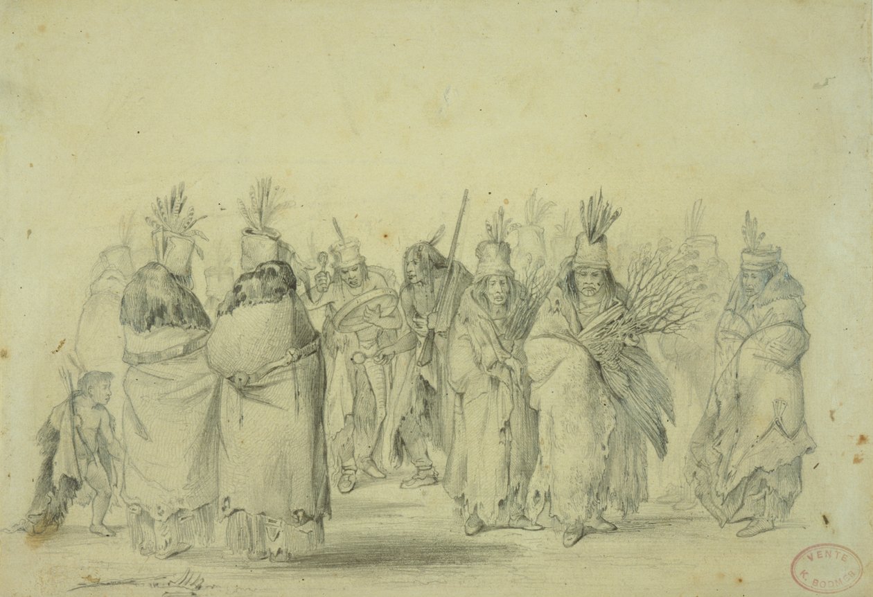 Danza de las mujeres Mandan, c.1833-43 de Karl Bodmer