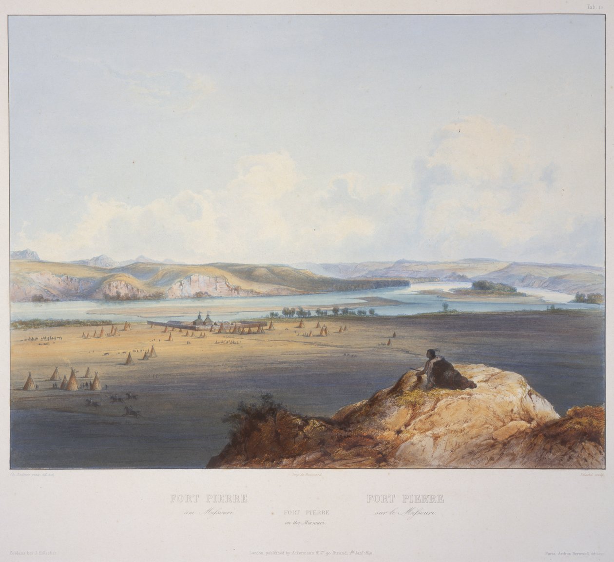 Fuerte Pierre en el Missouri de Karl Bodmer