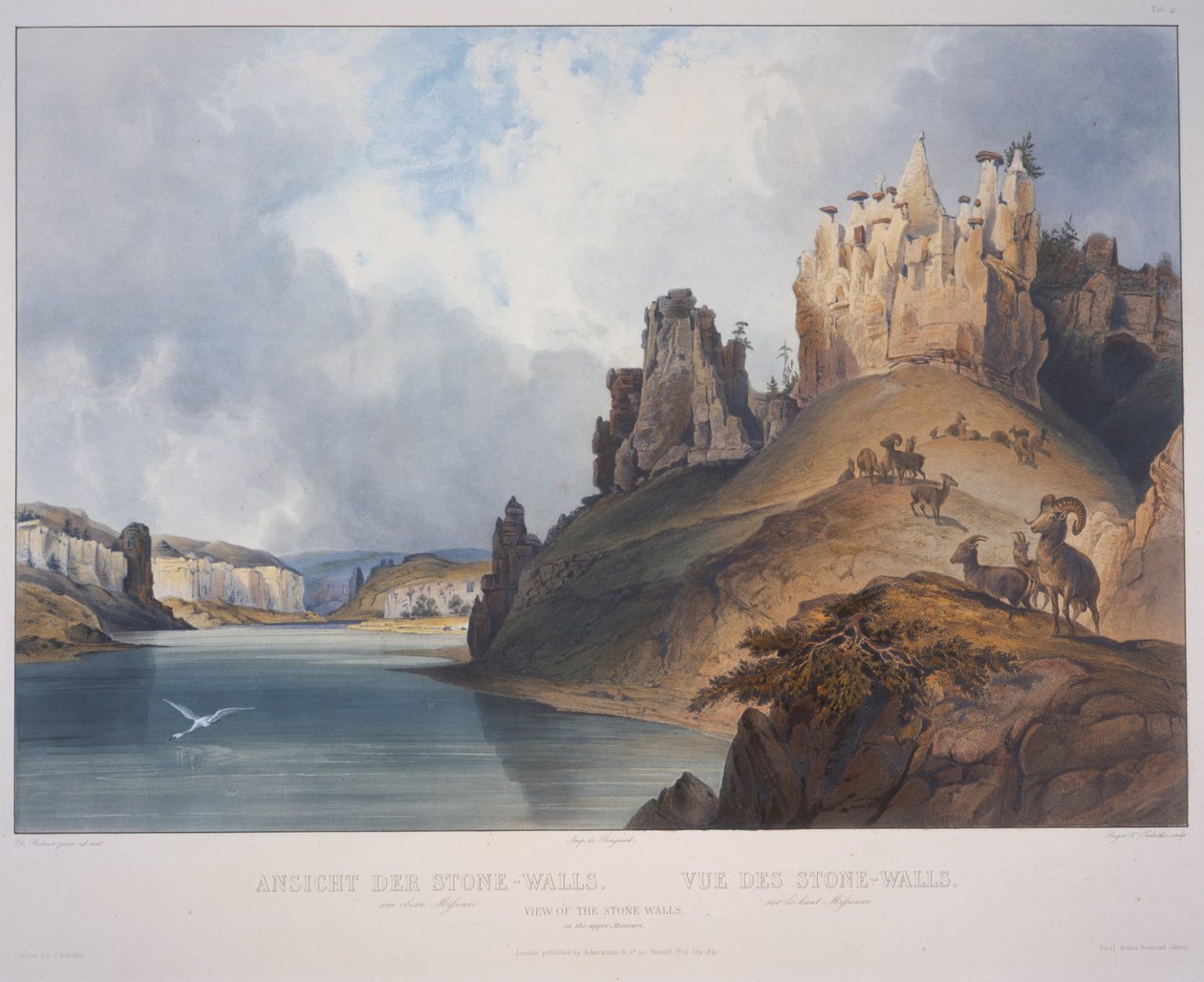 Vista de los muros de piedra de Karl Bodmer