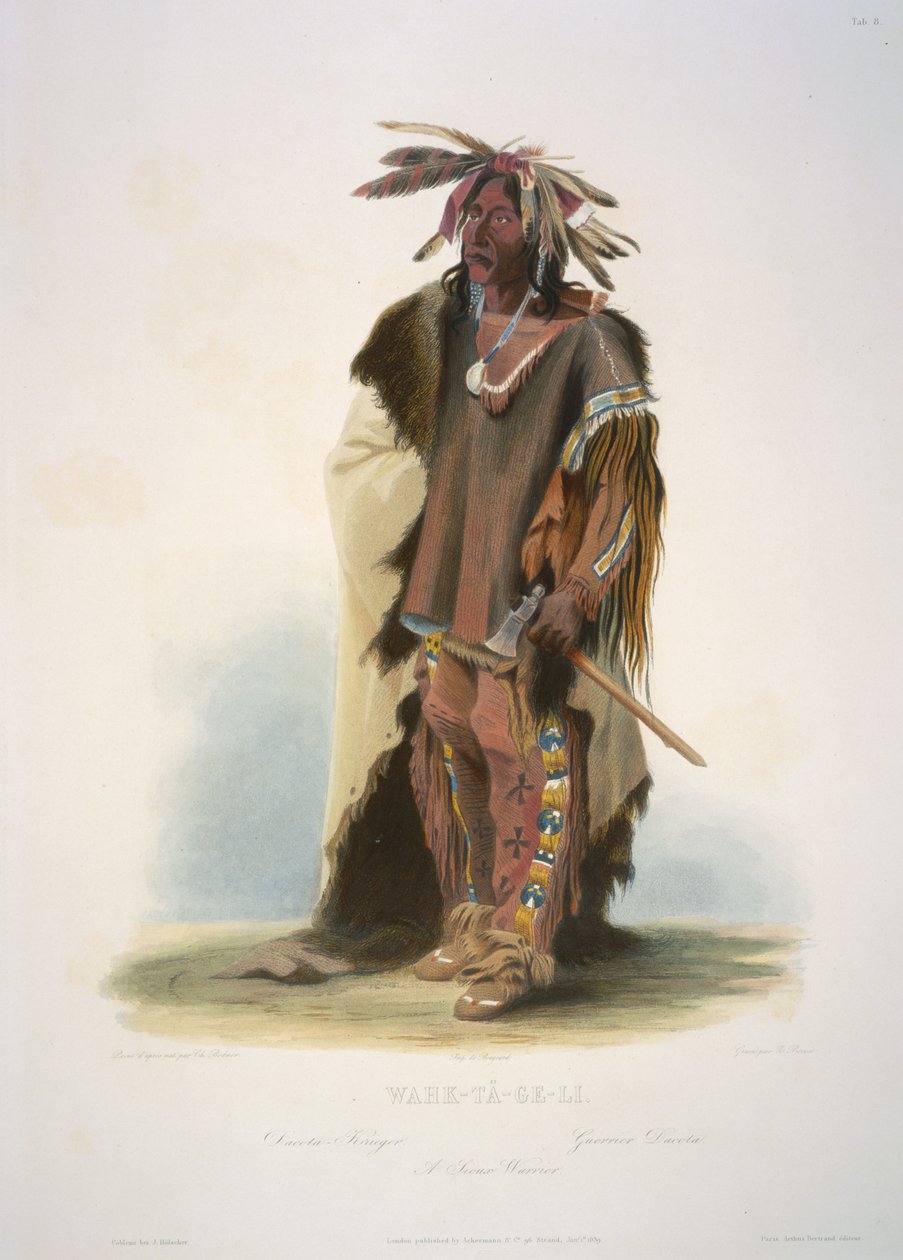 Wahk-ta-Ge-Li. Un Guerrero Sioux de Karl Bodmer