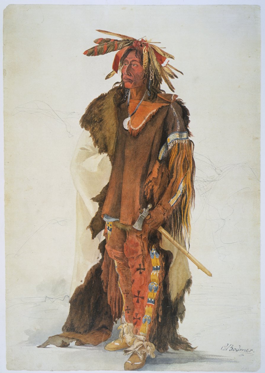 Wahk-ta-Ge-Li, un guerrero Sioux de Karl Bodmer