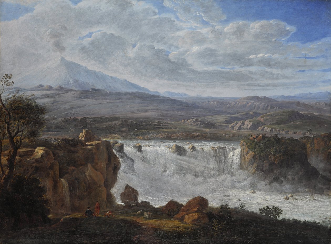 La cascada Caracci cerca de Aderno al pie del monte Etna de Karl Gothard Grass