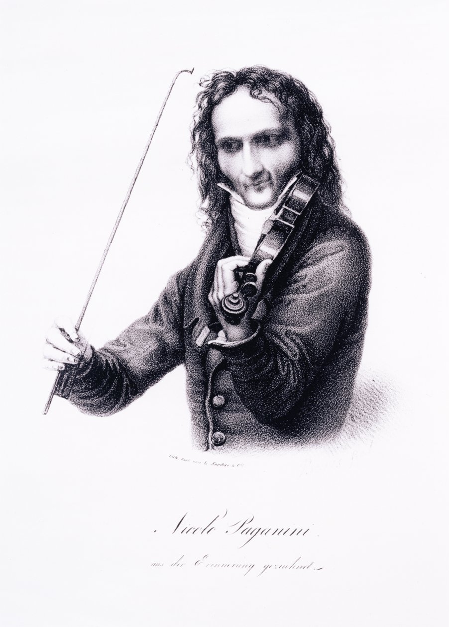 Retrato de Niccolò Paganini, violinista italiano de Karl Joseph Begas