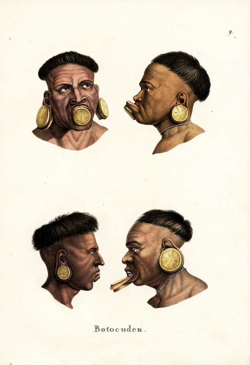 Gente Botocudo, 1824 de Karl Joseph Brodtmann
