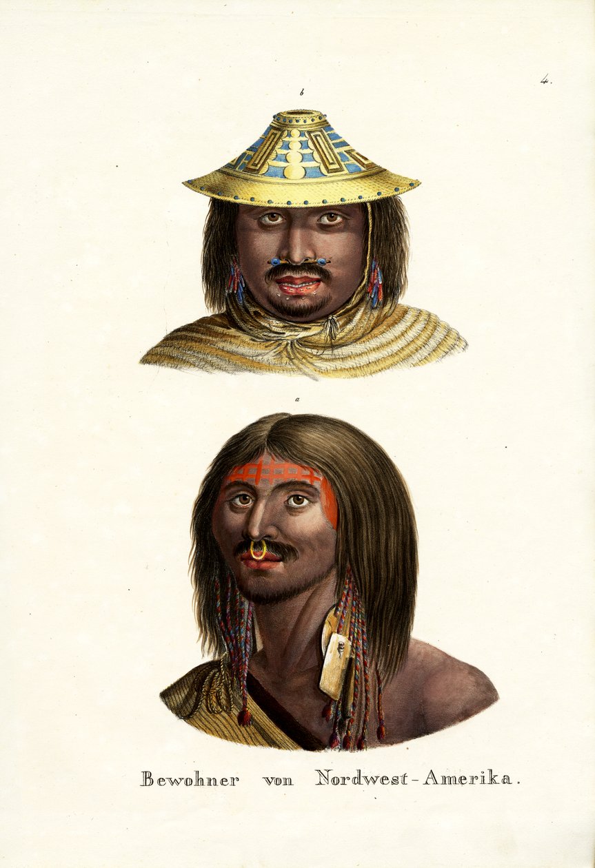 Indios de la costa noroeste de América del Norte, 1824 de Karl Joseph Brodtmann