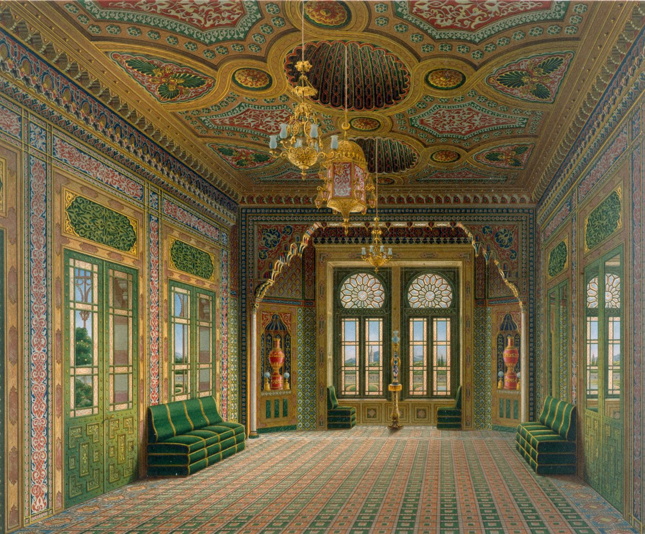 Diseño para una sala de recepción con jarrones chinos, 1837 de Karl Ludwig Wilhelm Zanth