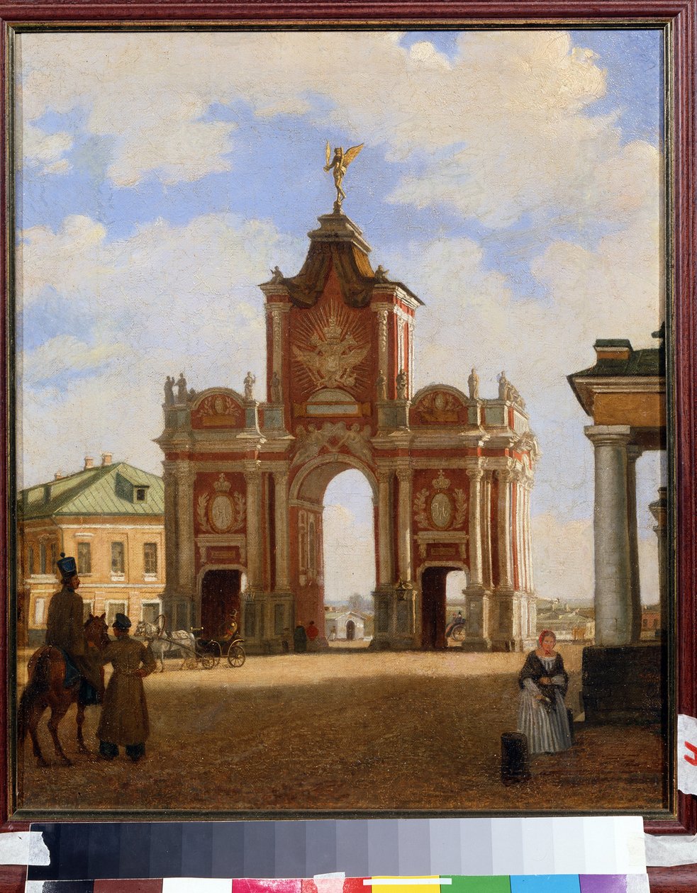 Las puertas rojas de Moscú. Pintura de Karl Petrovich Bodri (1812-1894). Óleo sobre lienzo, 46 ​​x 34 cm de Karl Fridrikh Petrovich Bodri