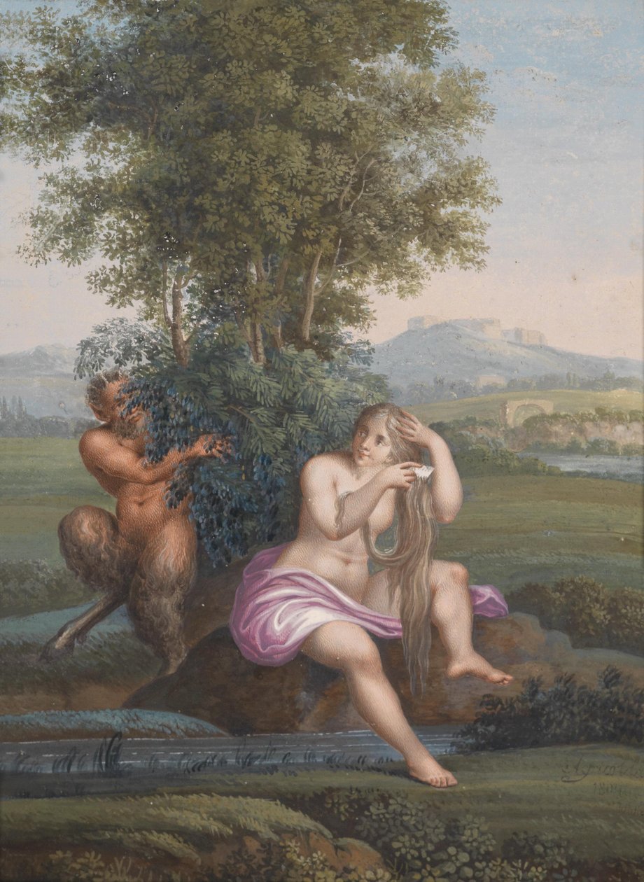 Ninfa y fauno del arroyo de Karl Agricola