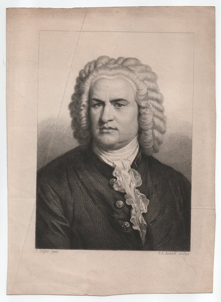 Johann Sebastian Bach (1685-1750) (c. 1850, grabado) de Karl & Andorff Friedrich August (1819 1875) Jager