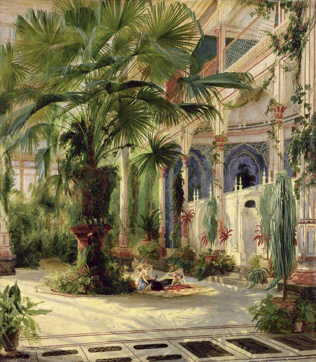 Interior de la Casa de las Palmas en Potsdam de Carl Blechen