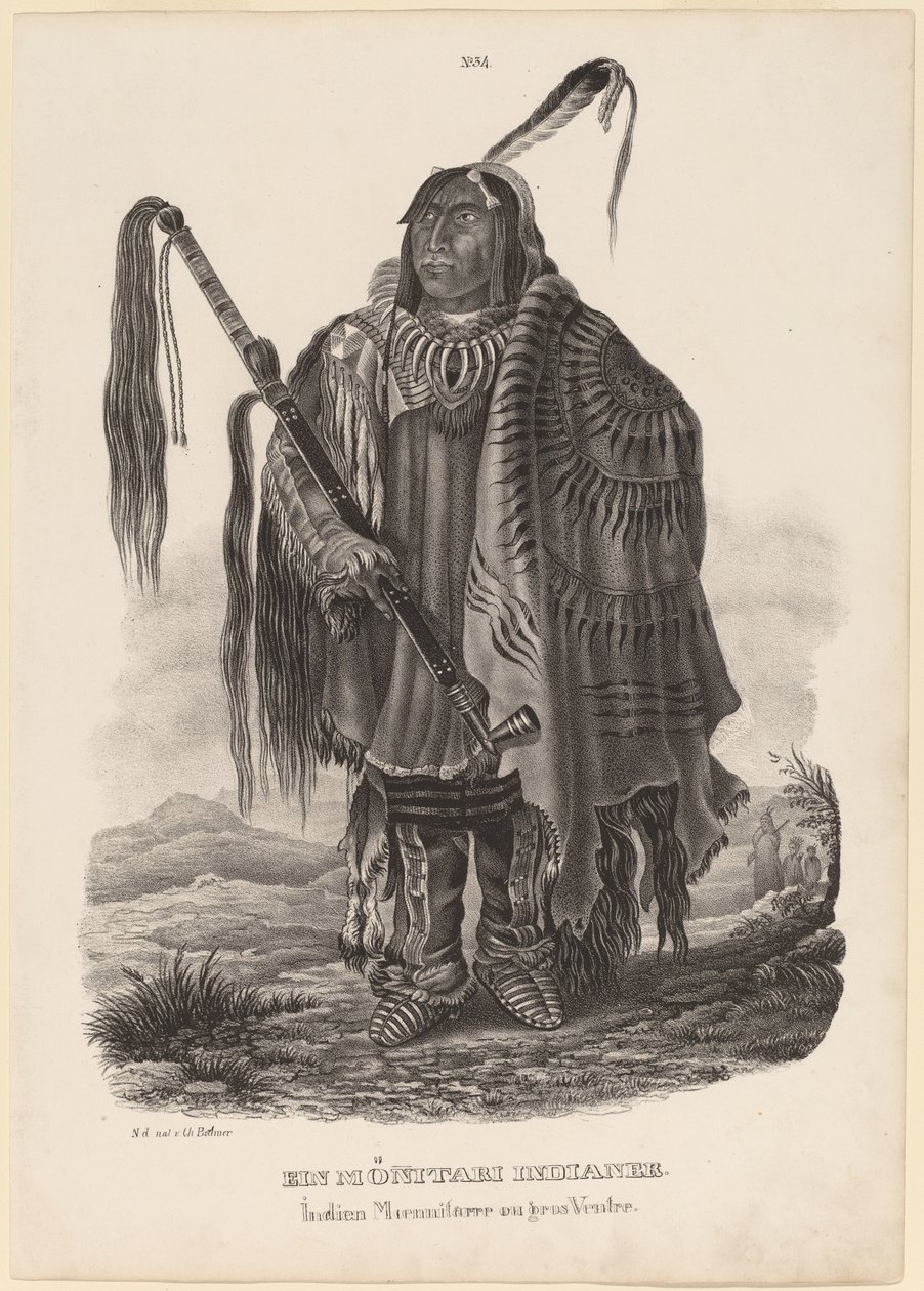 Un indio Monitari de Karl Bodmer