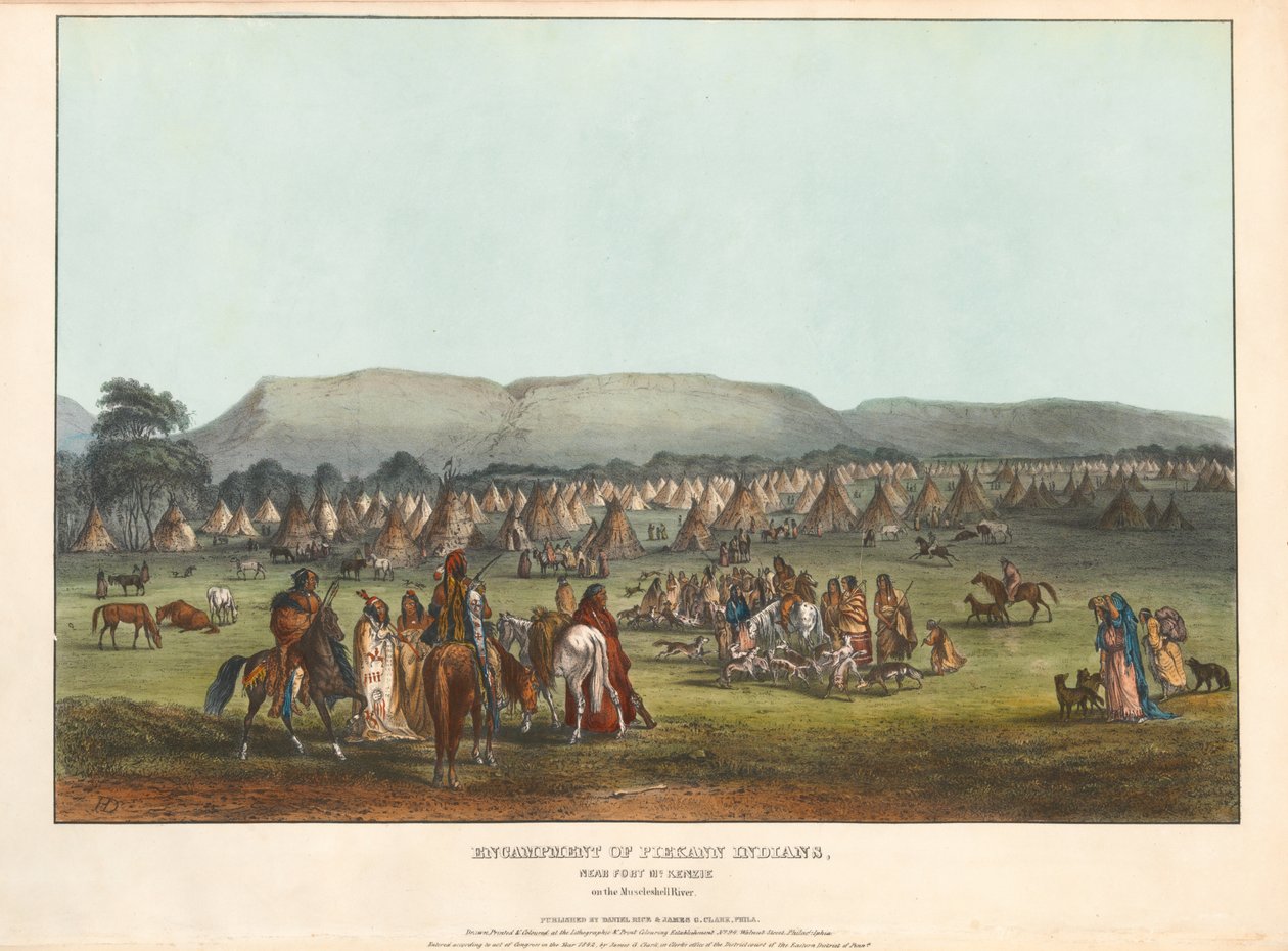 Campamento de indios Piegan de Karl Bodmer