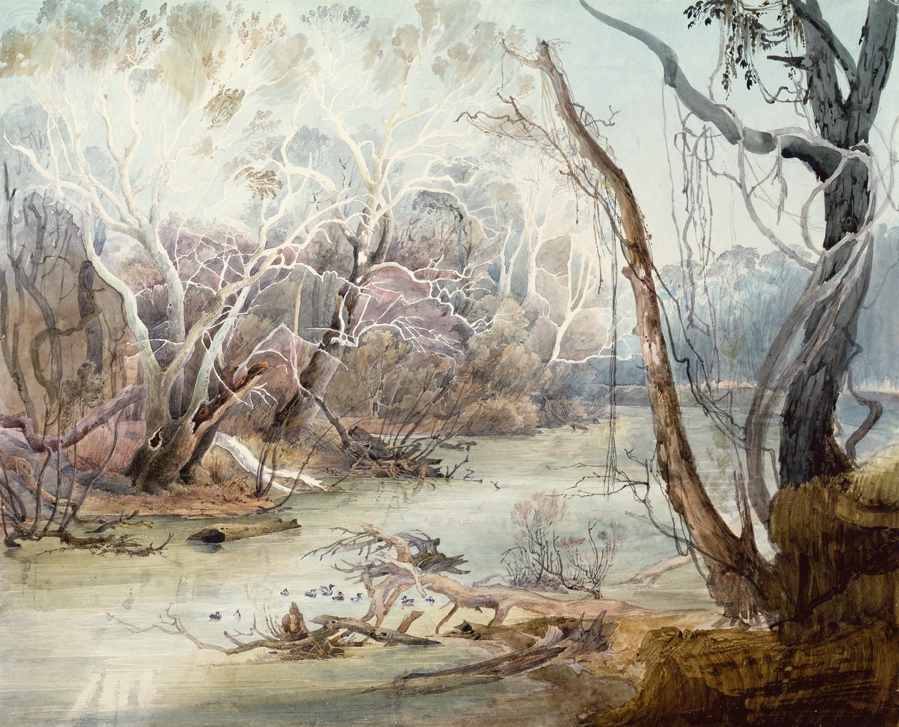 El río Fox cerca de New Harmony, Indiana de Karl Bodmer