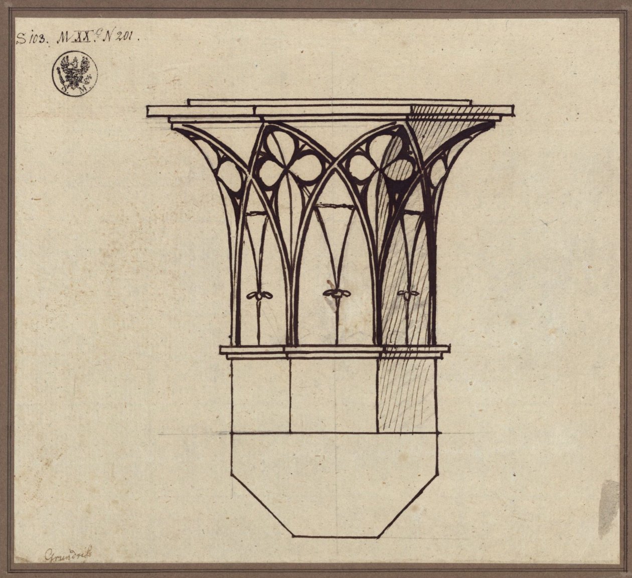 Capitel de columna octogonal de Karl Friedrich Schinkel