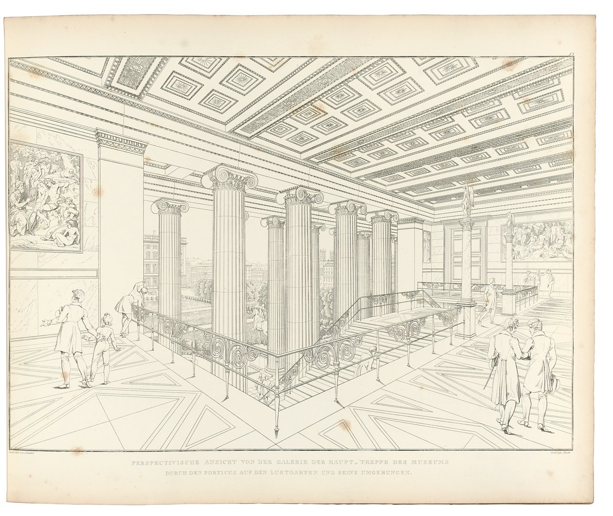 Altes Museum Berlín: Vista de la escalera, 1852 de Karl Friedrich Schinkel