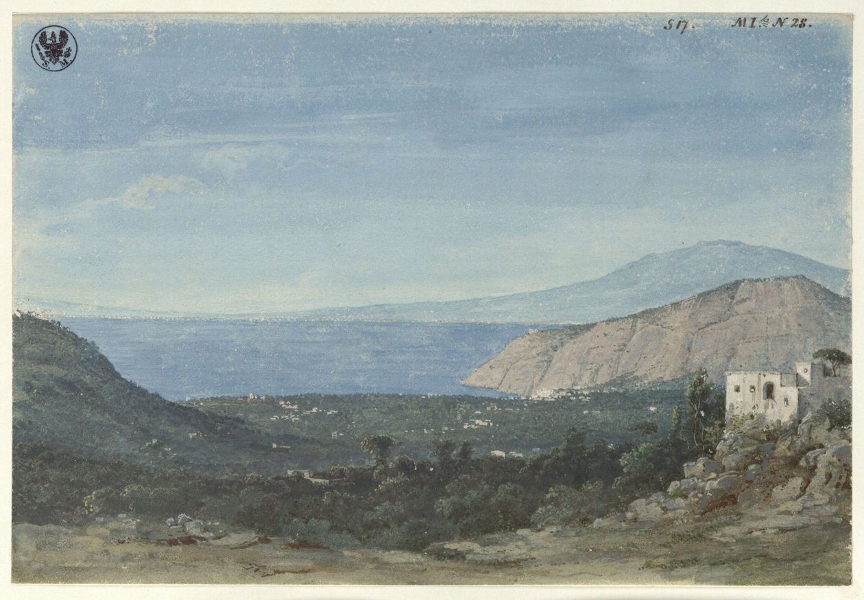 Vista de los alrededores de Nápoles / Vista de la llanura de Sorrento desde los Colli di Fontanelle de Karl Friedrich Schinkel