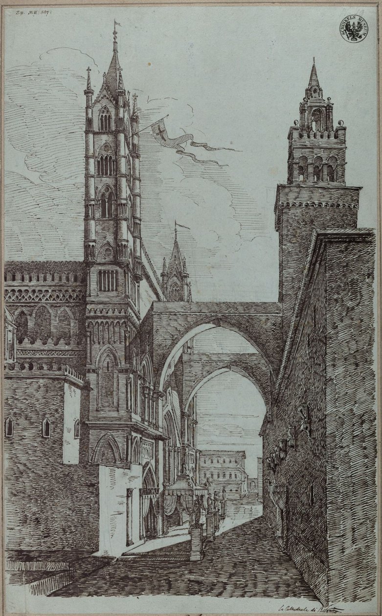 «Vista de la catedral de Palermo» de Karl Friedrich Schinkel