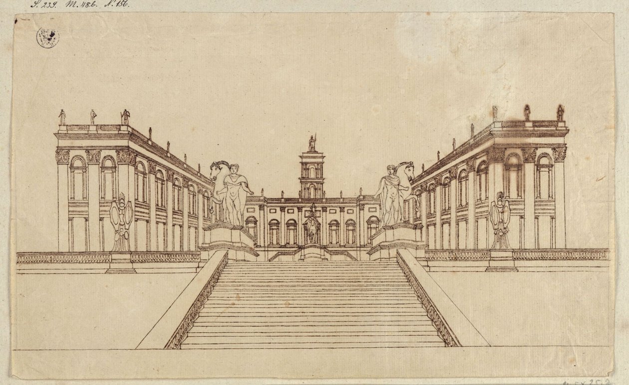 Vista de la Plaza del Capitolio en Roma de Karl Friedrich Schinkel