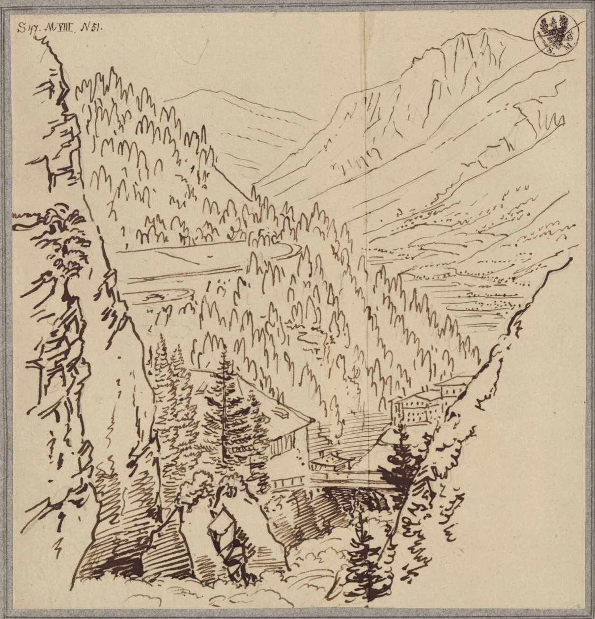 Vista en el valle de Gastein de Karl Friedrich Schinkel