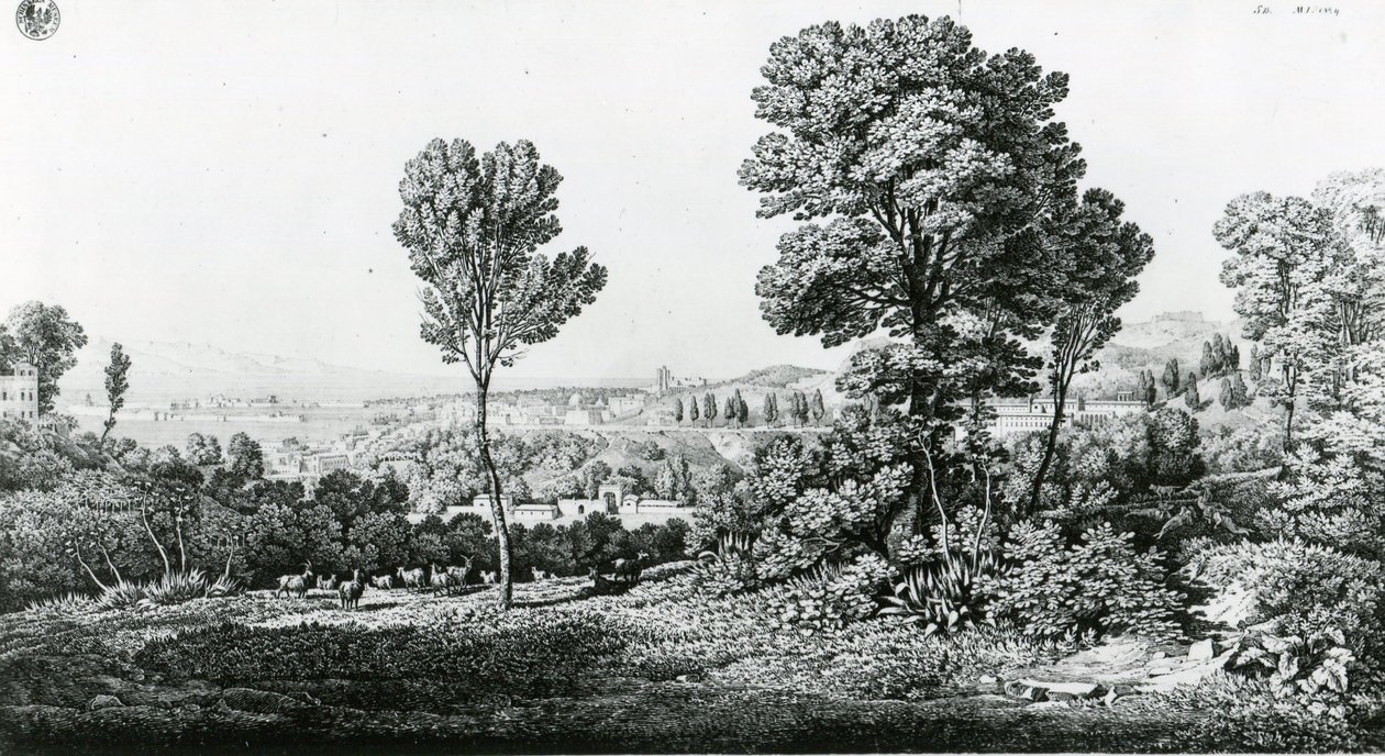 Vista de Mesina y de la costa opuesta de Calabria de Karl Friedrich Schinkel