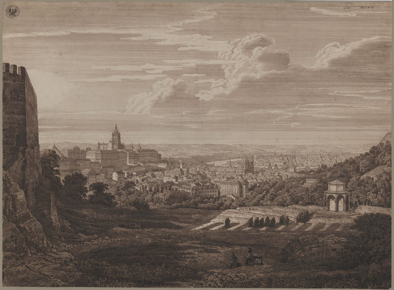 Vista de Praga desde la colina de San Lorenzo de Karl Friedrich Schinkel