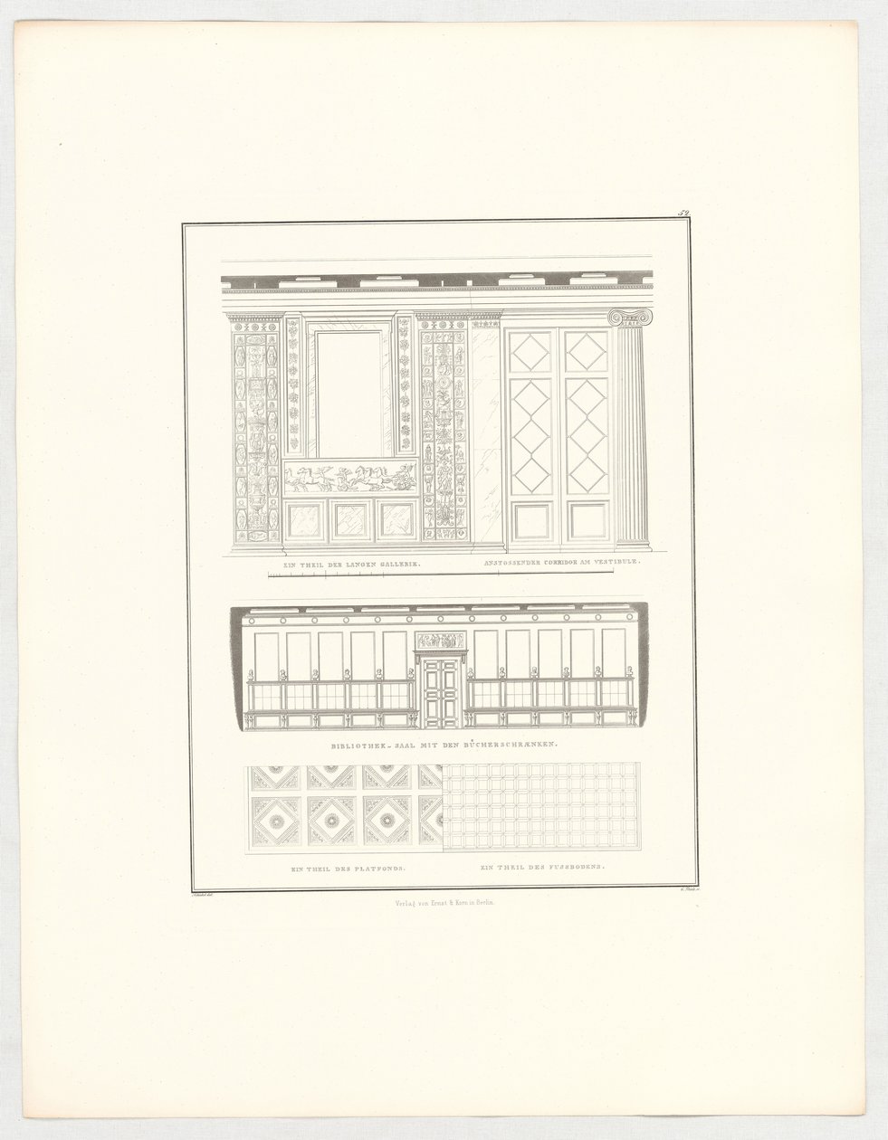 Vistas del castillo de Krzescowice, lámina 52 de la serie «Colección de proyectos arquitectónicos» de Karl Friedrich Schinkel