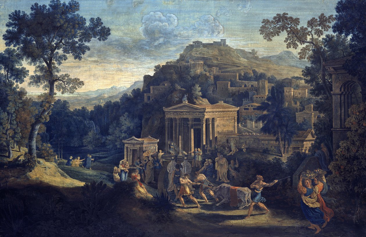 Ciudad antigua en una montaña de Karl Friedrich Schinkel