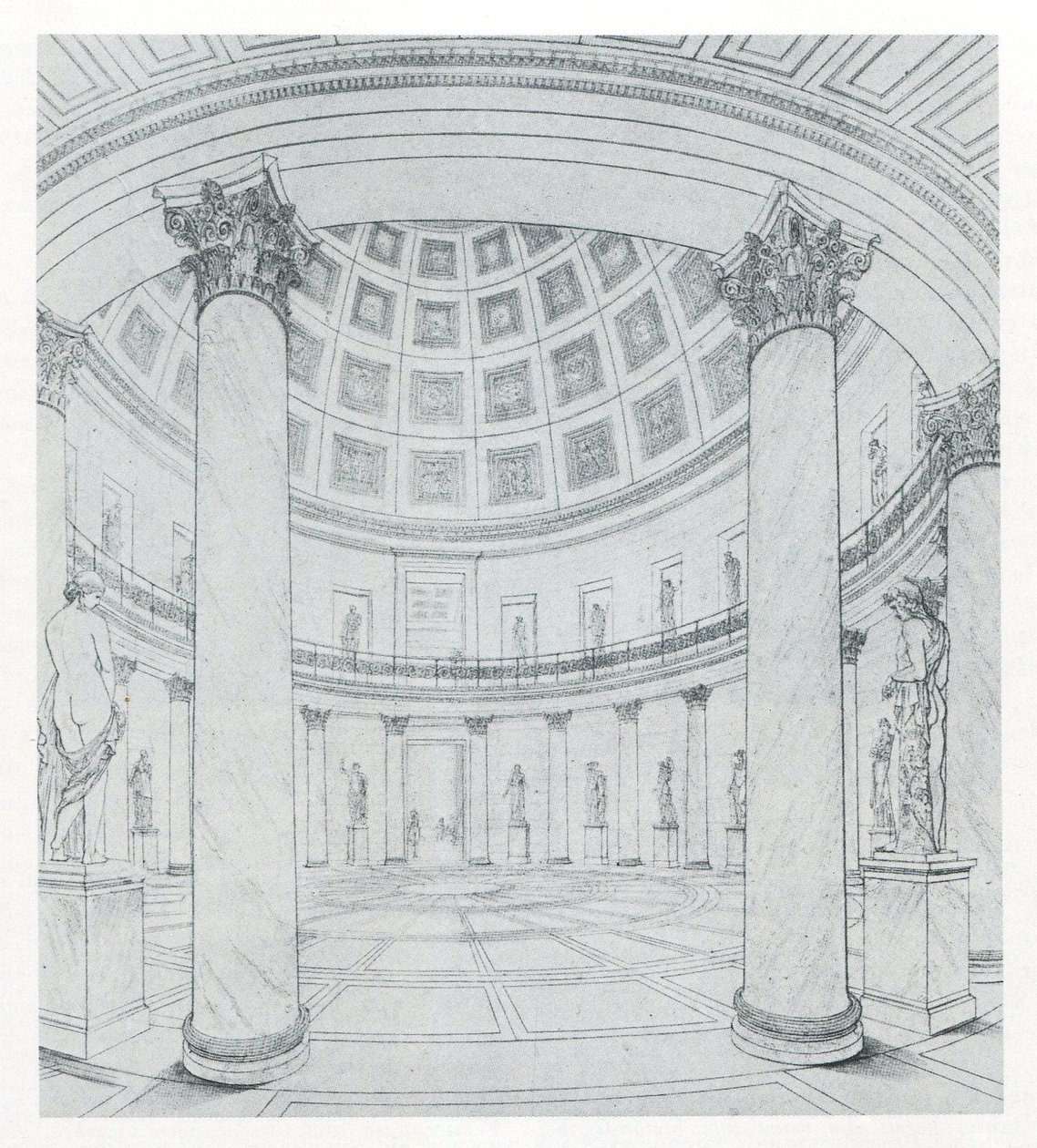 Berlín. Museo Antiguo, junto al Lustgarten. Vista de la rotonda de Karl Friedrich Schinkel