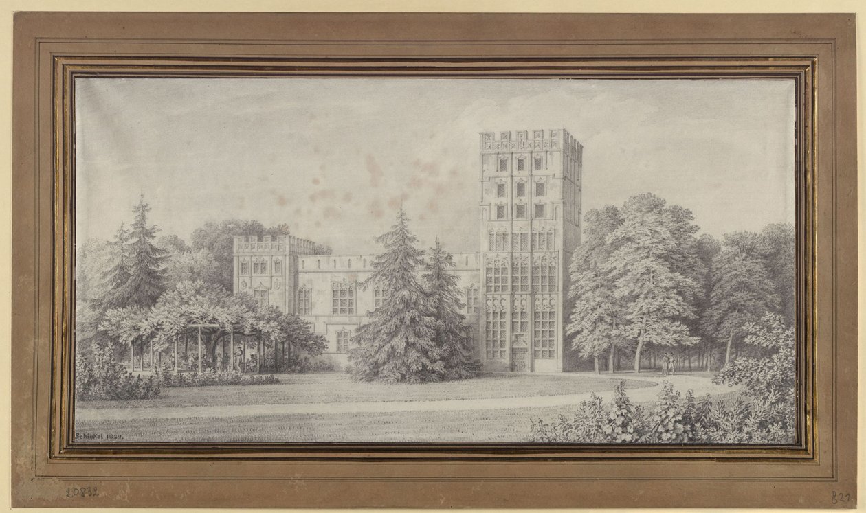 Berlín. Casa de los caballeros en la Isla de los Pavos Reales. Vista de Karl Friedrich Schinkel
