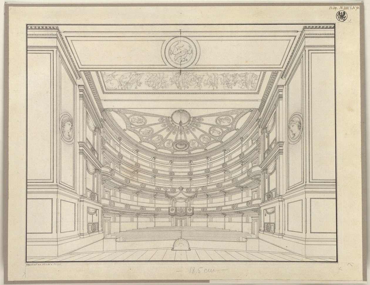 Berlín. Teatro Schauspielhaus del Gendarmenmarkt, sala de espectáculos de Karl Friedrich Schinkel