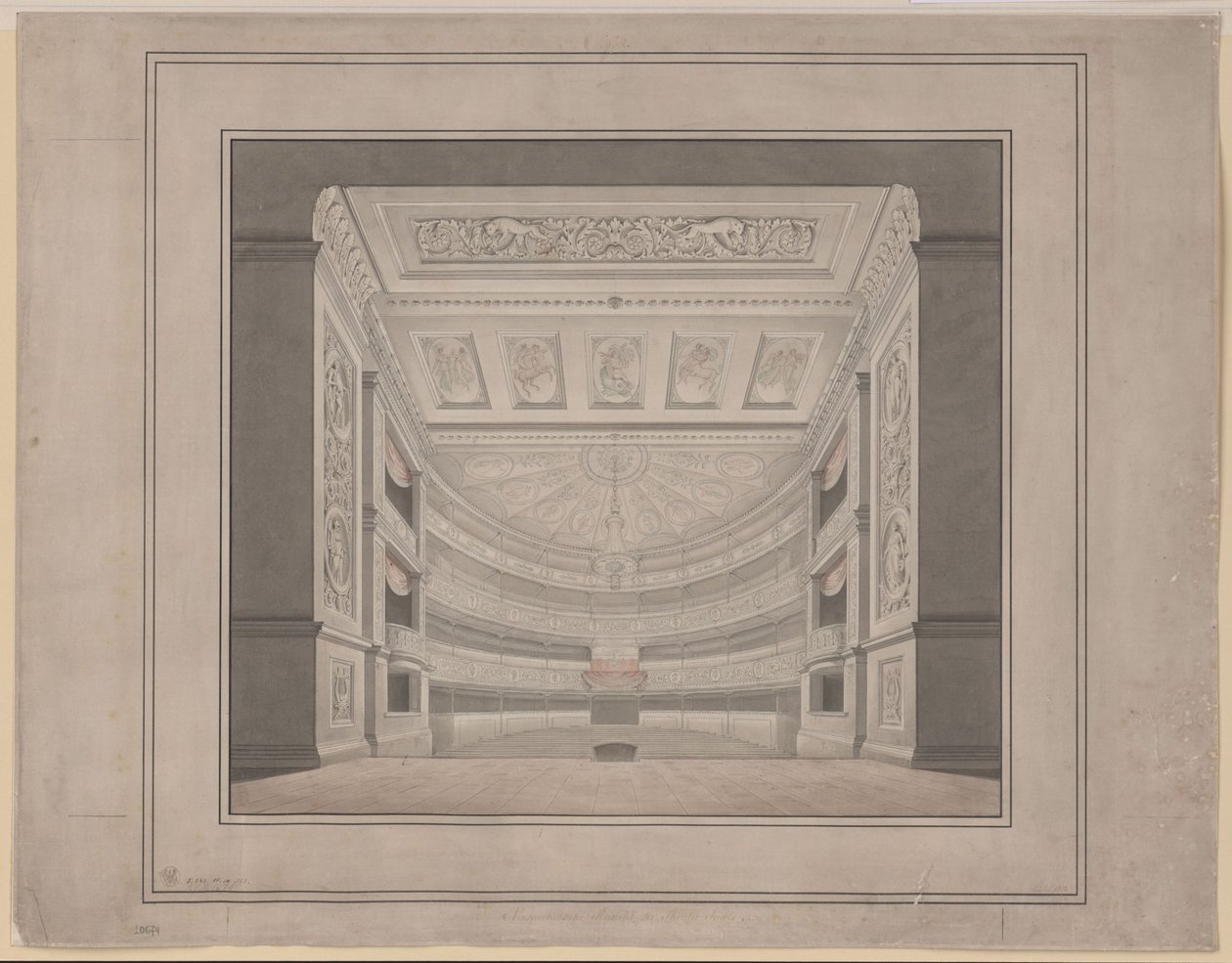 Berlín. Schauspielhaus en la Gendarmenmarkt, sala de espectadores de Karl Friedrich Schinkel