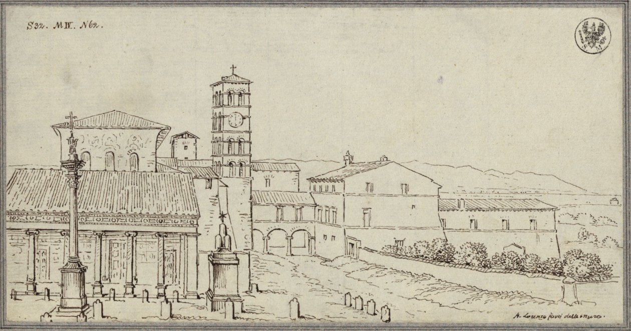 Vista de San Lorenzo fuori le mura en Roma de Karl Friedrich Schinkel