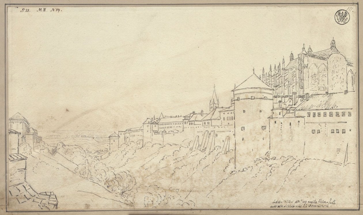 Vista del Hradčany en Praga con el coro de la catedral de San Vito de Karl Friedrich Schinkel