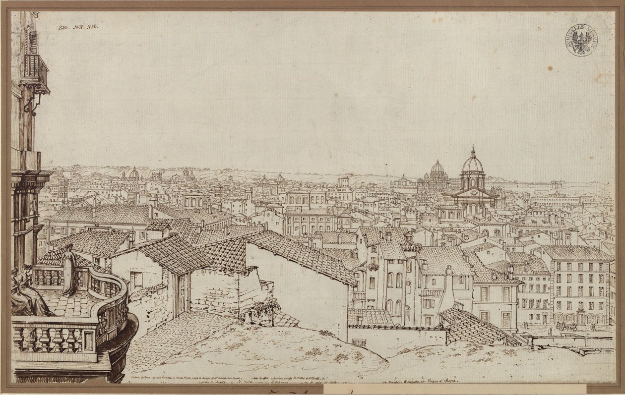 Vista de Roma desde el piso de Schinkel en el Monte Pincio de Karl Friedrich Schinkel