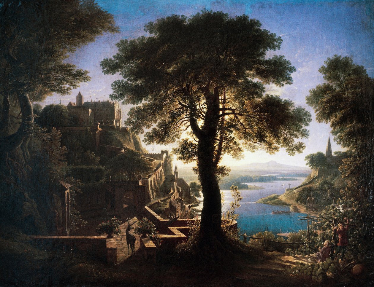 Castillo junto al río de Karl Friedrich Schinkel