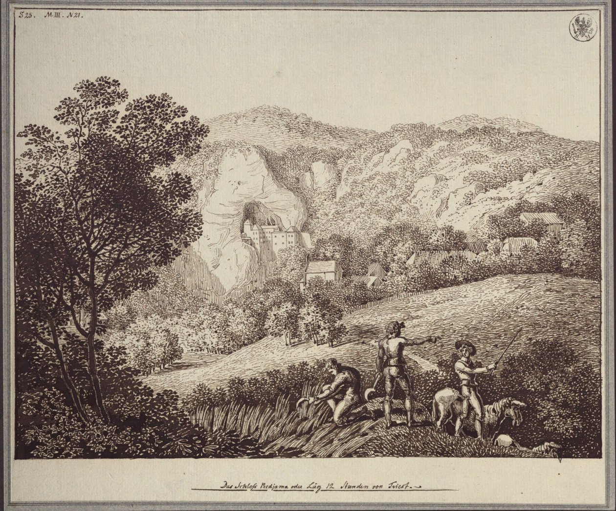 «El castillo de Lueg o Predjama, a 12 horas de Trieste» de Karl Friedrich Schinkel