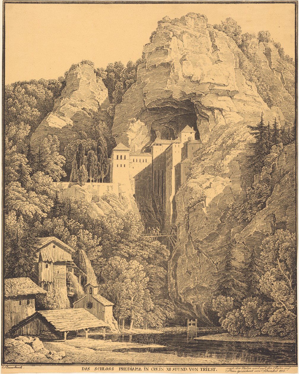 El castillo de Predjama en Carniola: a doce horas de Trieste (Castillo de Predjama en Carniola, a doce horas de Trieste) de Karl Friedrich Schinkel