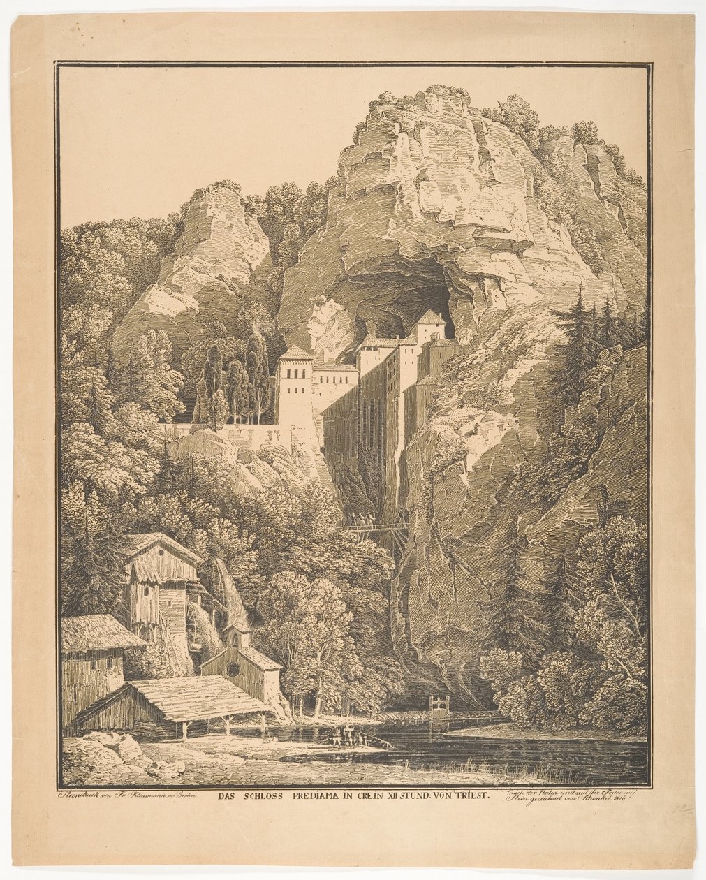 El castillo de Prediama, en Crein XII Stund: desde Trieste de Karl Friedrich Schinkel