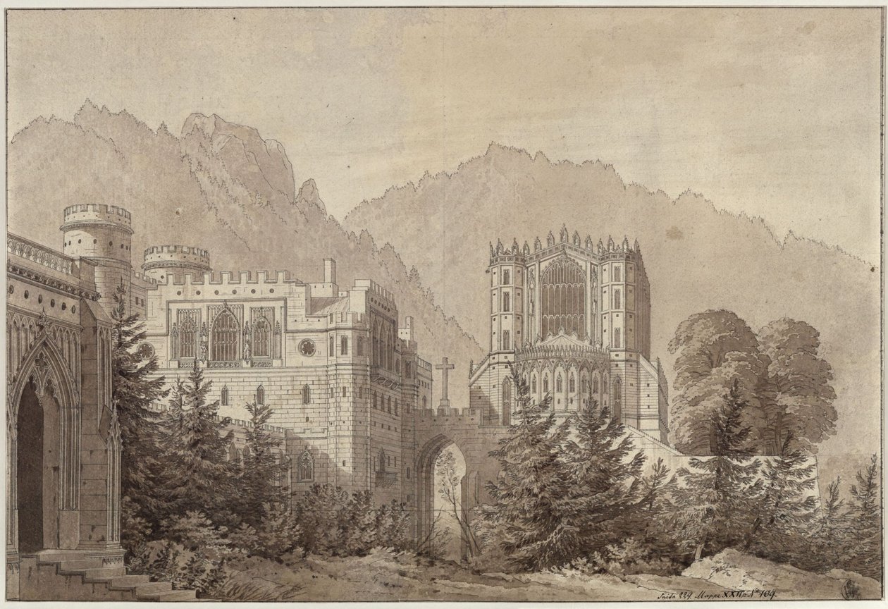 Decoración para uso general. Complejo de castillos medievales. Castillo de Woodstock de Karl Friedrich Schinkel
