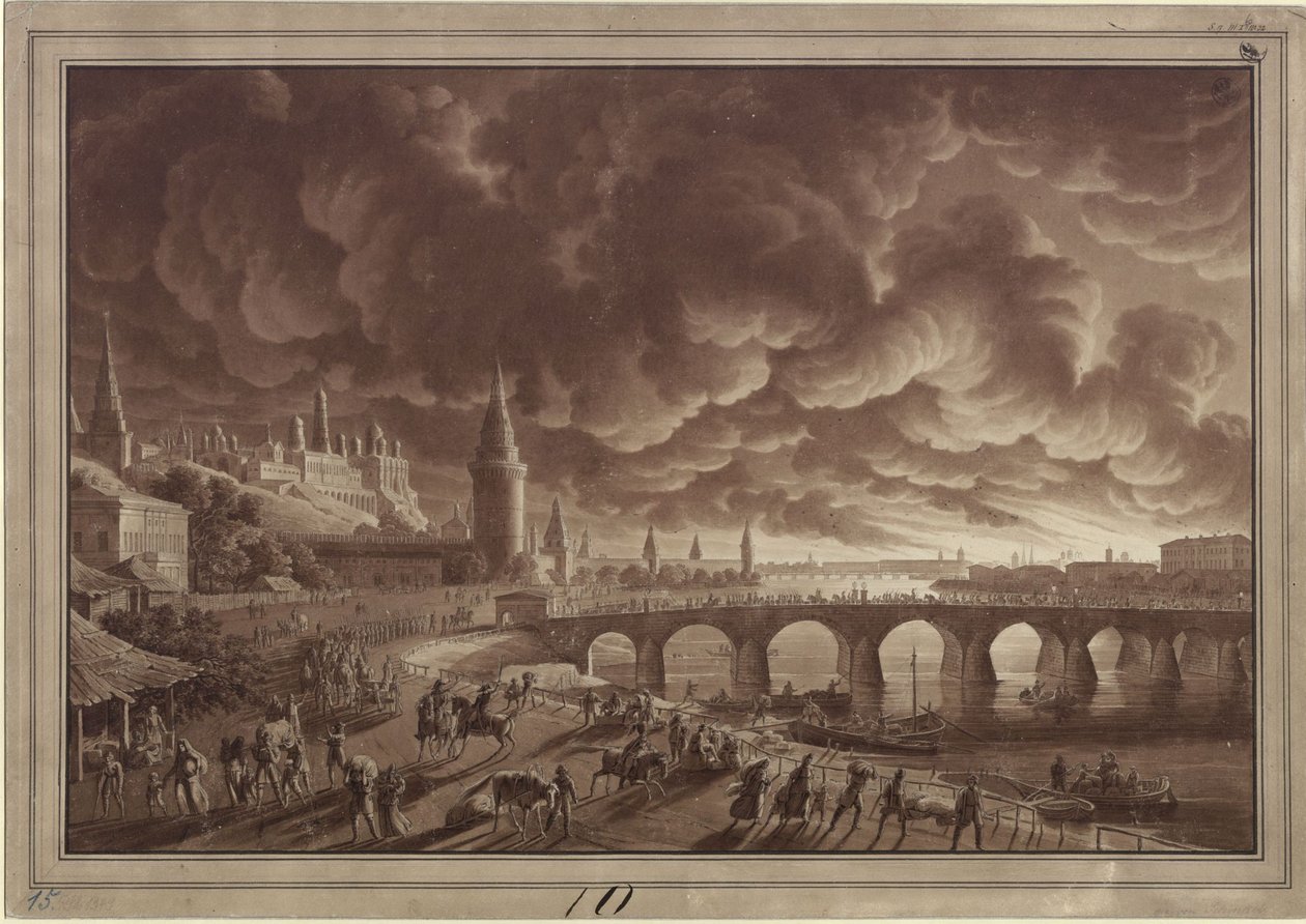 El incendio de Moscú de Karl Friedrich Schinkel