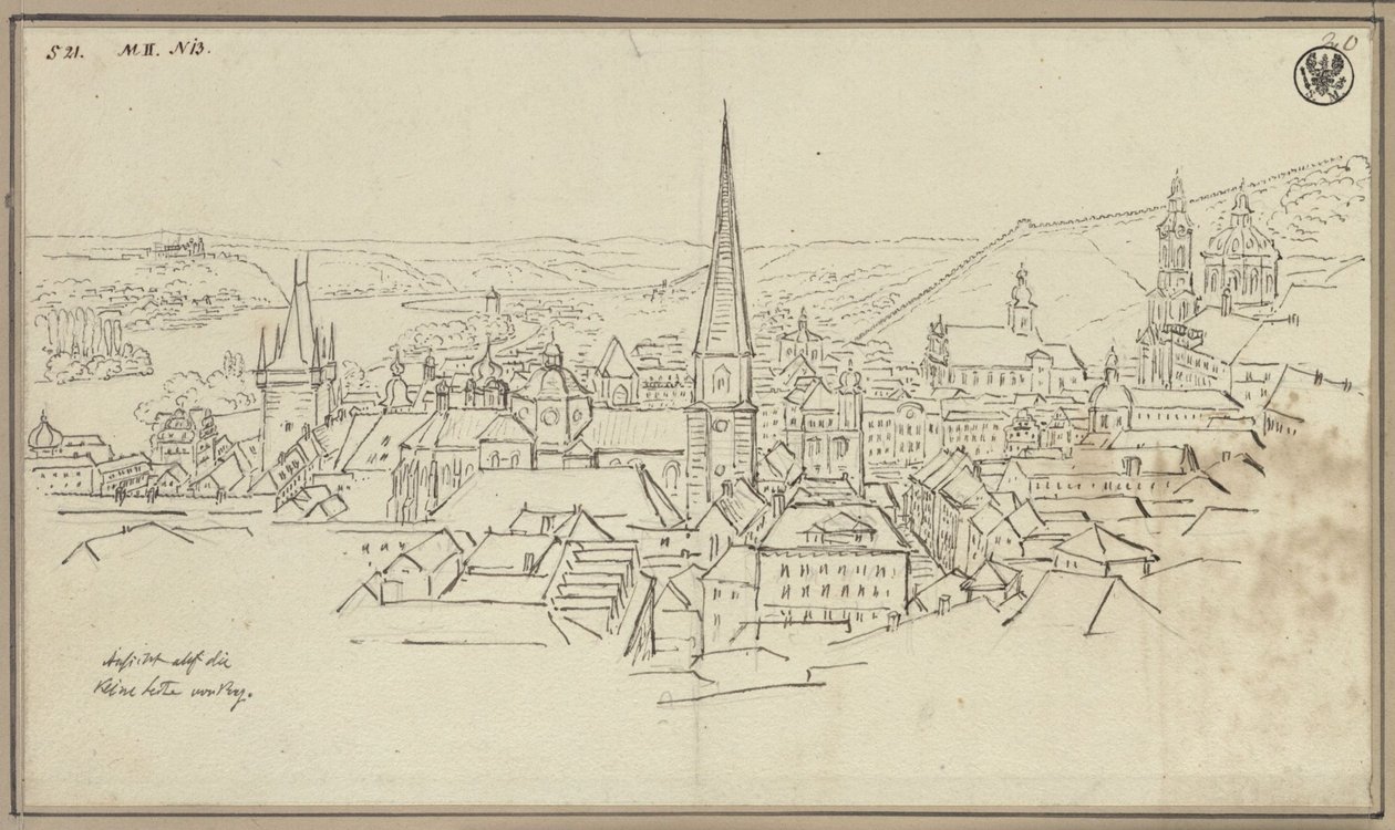 El barrio de Malá Strana en Praga, visto desde Hradčany de Karl Friedrich Schinkel