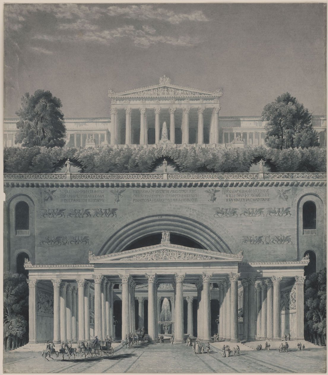 La residencia de un príncipe. Entrada del castillo de Karl Friedrich Schinkel