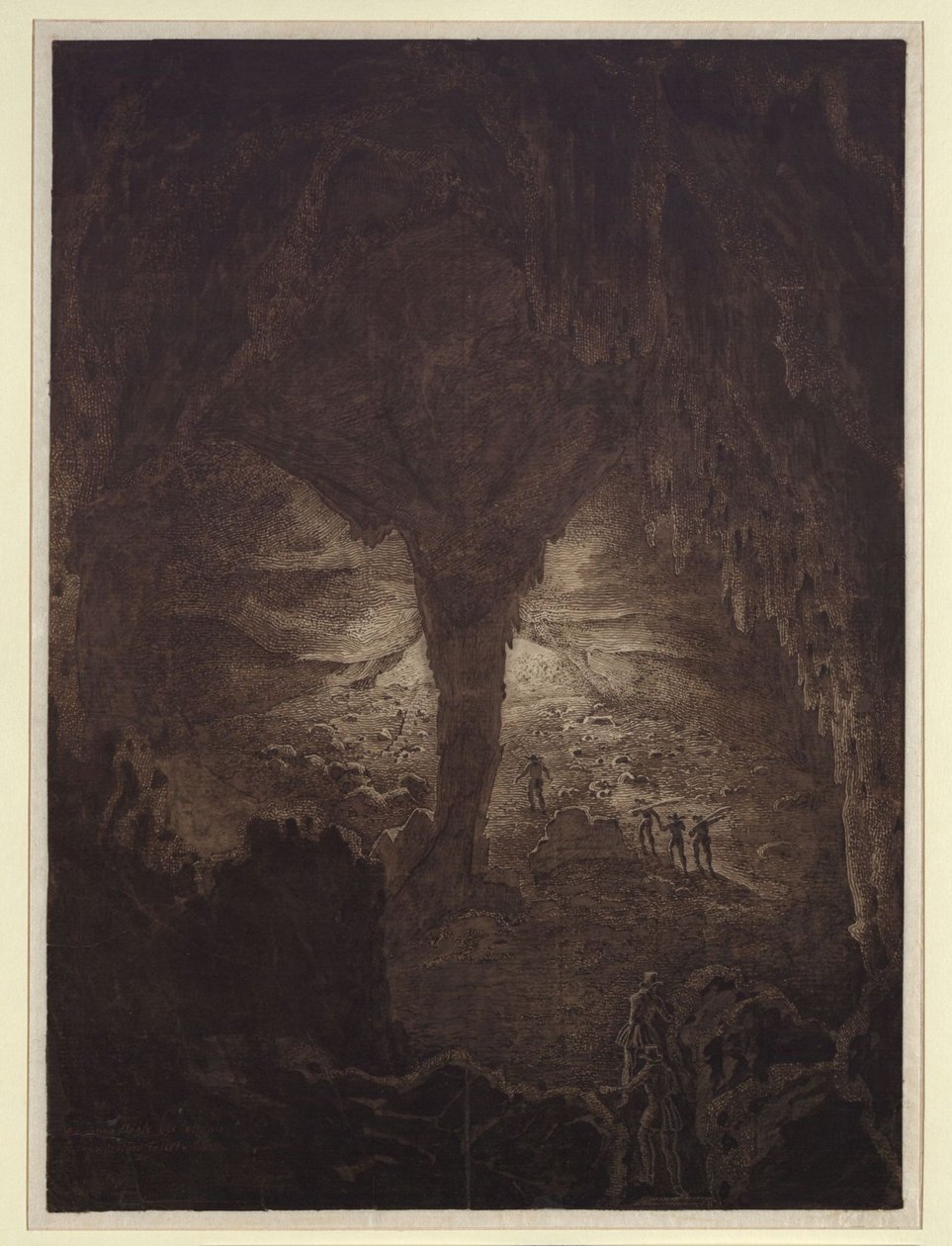 La gran cueva cerca de Corgniale, en Carniola de Karl Friedrich Schinkel