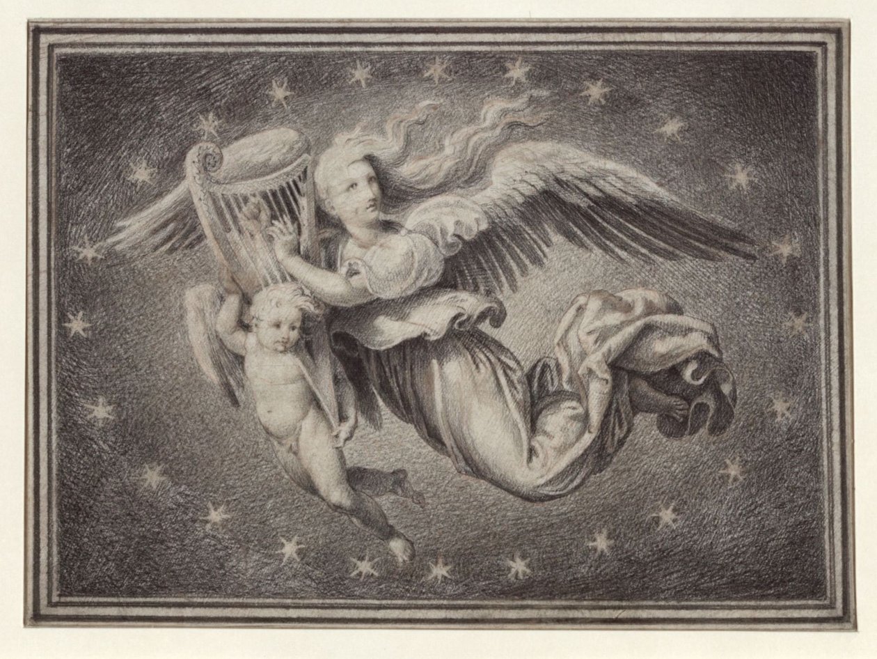 Genio de la música, tocando el arpa de Karl Friedrich Schinkel