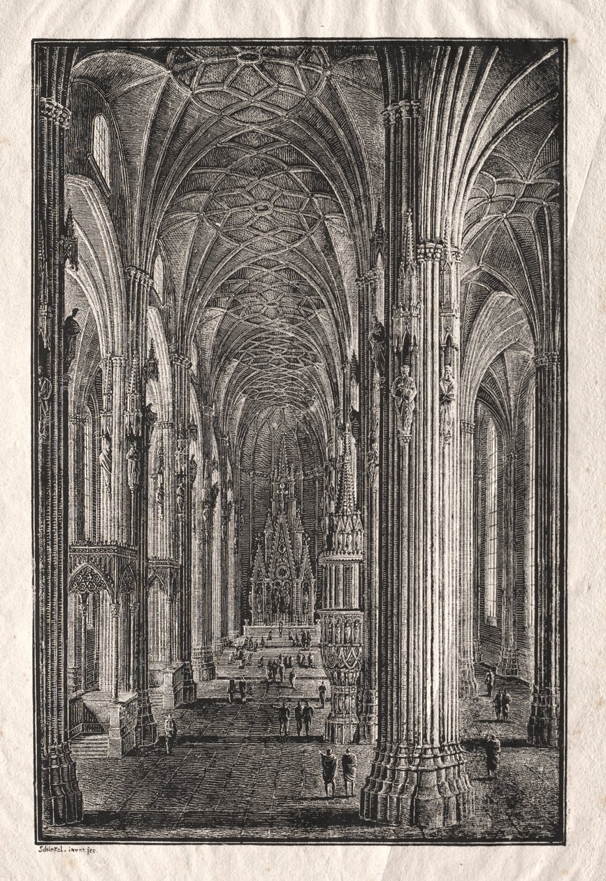 Interior de la Catedral de San Esteban en Viena de Karl Friedrich Schinkel